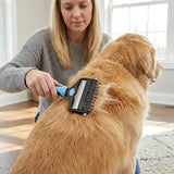 Double-Sided Pet Dematting Brush – Stainless Steel Teeth, Dogs & Cats, Non-Slip Grip