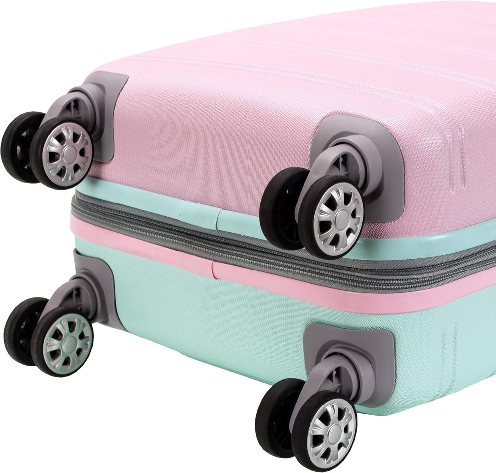 Lightweight Expandable Hardside Carry-On Luggage with Double Spinner Wheels - Cotton Candy Color | Travel-Friendly Design