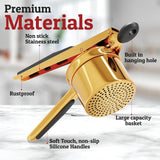 Optimized Product Title: **Edelstahl Kartoffelpresse für perfekt glattes Püree – Hochwertige Kartoffelpresse für einfache Zubereitung** 

This title includes relevant keywords while emphasizing the product's quality and functionality, making it more appea