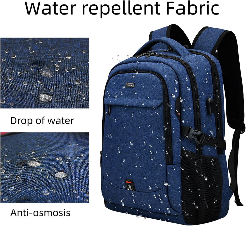 Waterproof Travel Laptop Backpack with USB Port & Organized Storage
