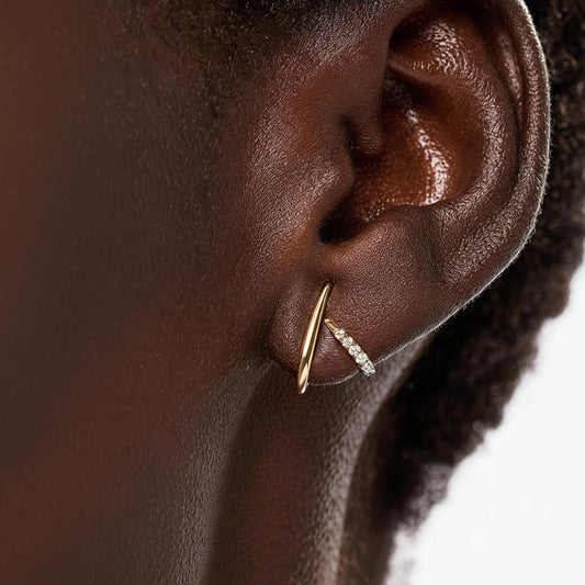 Geometric Stud Earrings – Mother's Day Gift, Gold Tone & Minimalist Jewelry