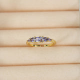 Mothers Day Gold Ring Set Stackable Rhinestone Boho Rings