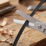 Folding Stainless Steel Scissors – Compact 9cm, Built-In Ruler, Multi-Tool