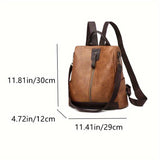 Anti-Theft Backpack – Women's Vegan Leather, Hidden Zippers & Water-Resistant