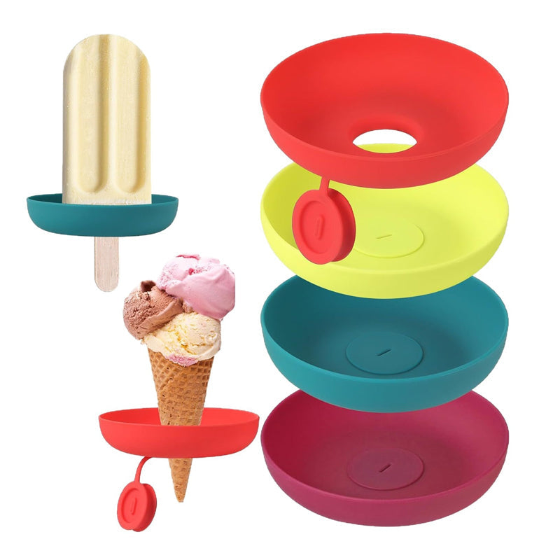 Silicone Ice Cream Holder – Drip Guard, BPA-Free, Set of 4, for Cones & Popsicles