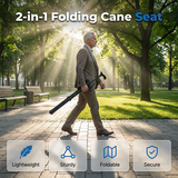 Folding Walking Cane with Seat – Height-Adjustable 80-101 cm & 100 kg Capacity
