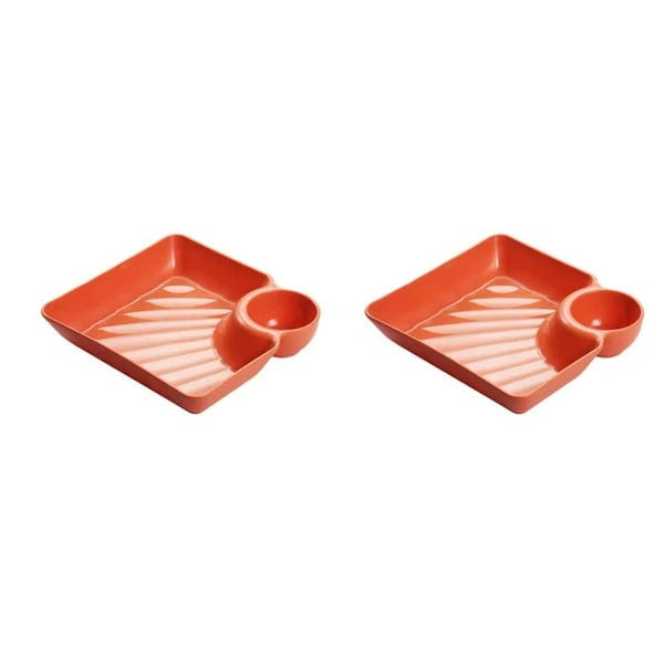 Serving Platter with Sauce Compartment – 25cm, Food-Grade & Dishwasher Safe