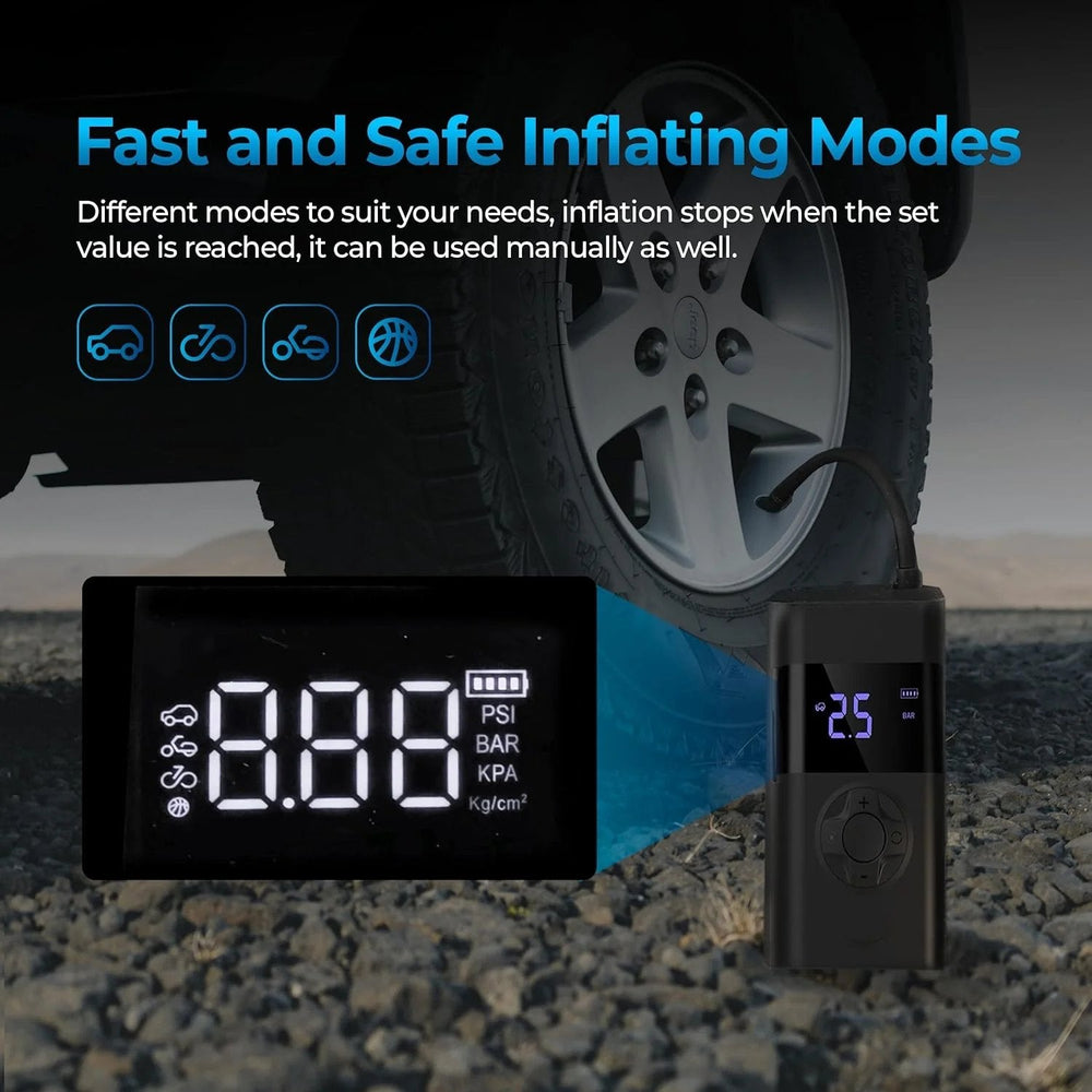 Optimized Product Title: Tragbarer Elektrischer Luftkompressor mit Digitalanzeige – Kompakter Reifenfüller für Auto, Fahrrad und Sportgeräte, 12V, Schnellaufblasfunktion, LED-Licht

This enhanced title includes relevant keywords and additional details tha