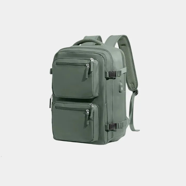 Carry-On Travel Backpack – 40×20×25cm, Padded Laptop Compartment & Shoe Pocket
