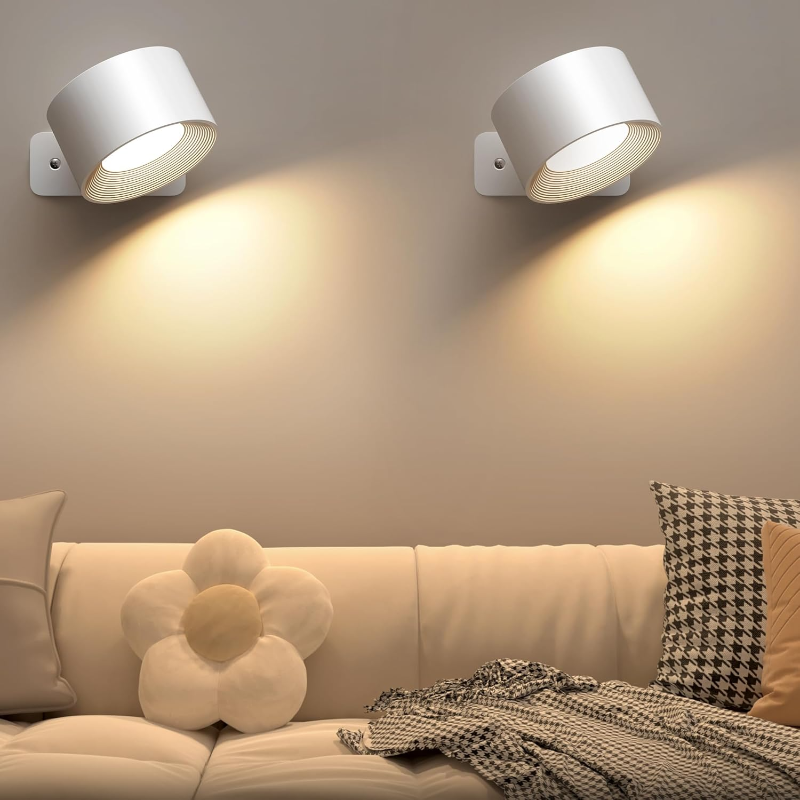 Wireless LED Wall Light – Touch Control, 360° Swivel Head & USB Rechargeable
