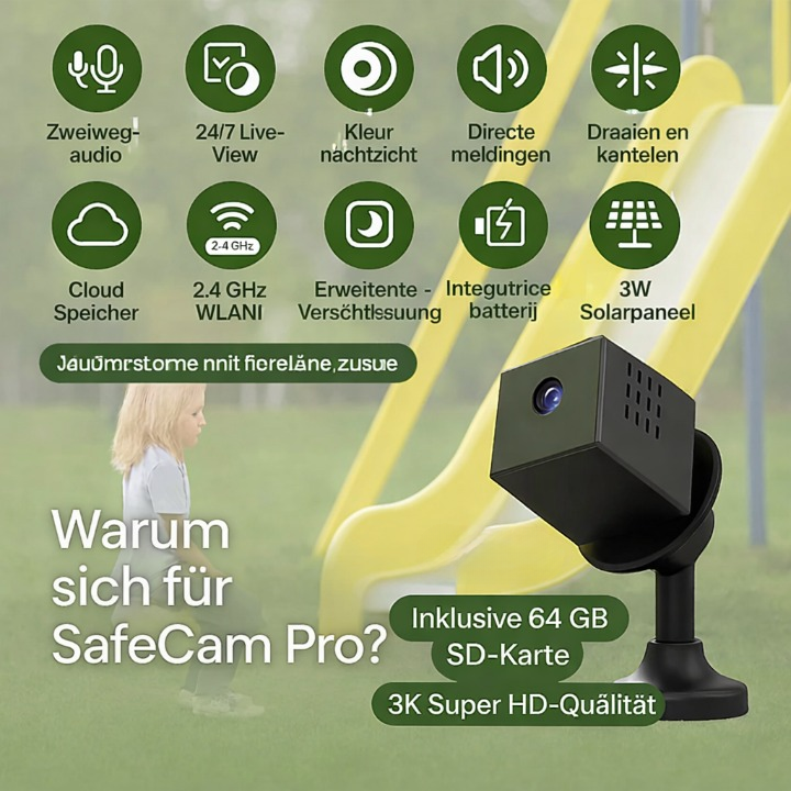 Wireless Security Camera – 4K Ultra HD, Infrared Night Vision & Rechargeable Battery