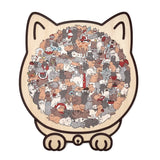 Wooden Cat Puzzle – 135 Pieces, Sustainable Wood & 4 Color Variants