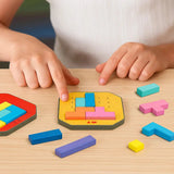 Kids Logic Puzzle Game – 108 Colorful Blocks, 20 Challenge Cards, Ages 4+