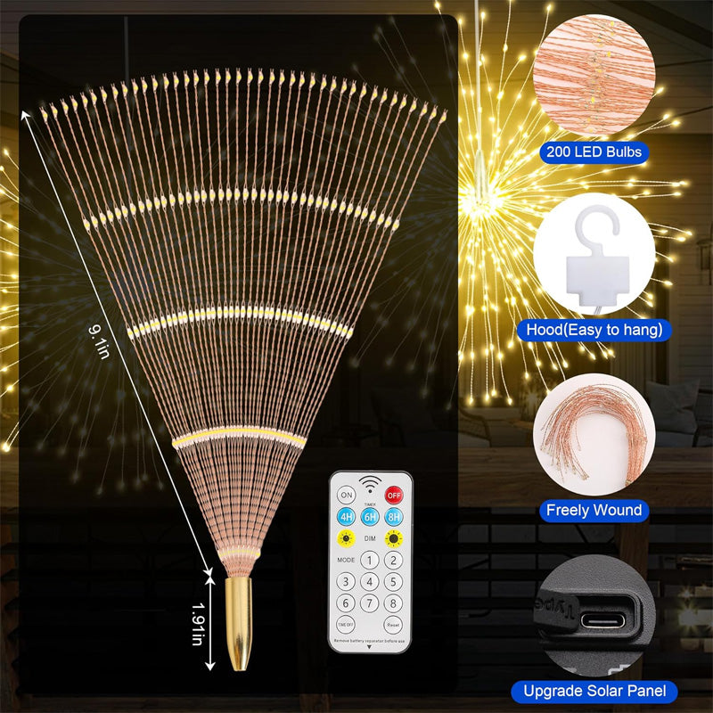 Solar LED Firework Lights – Automatic Outdoor Decorative Lighting for Gardens & Patios