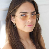 Rimless Rectangular Sunglasses – Unisex, Metal Temples, Tinted UV-Protection Lenses