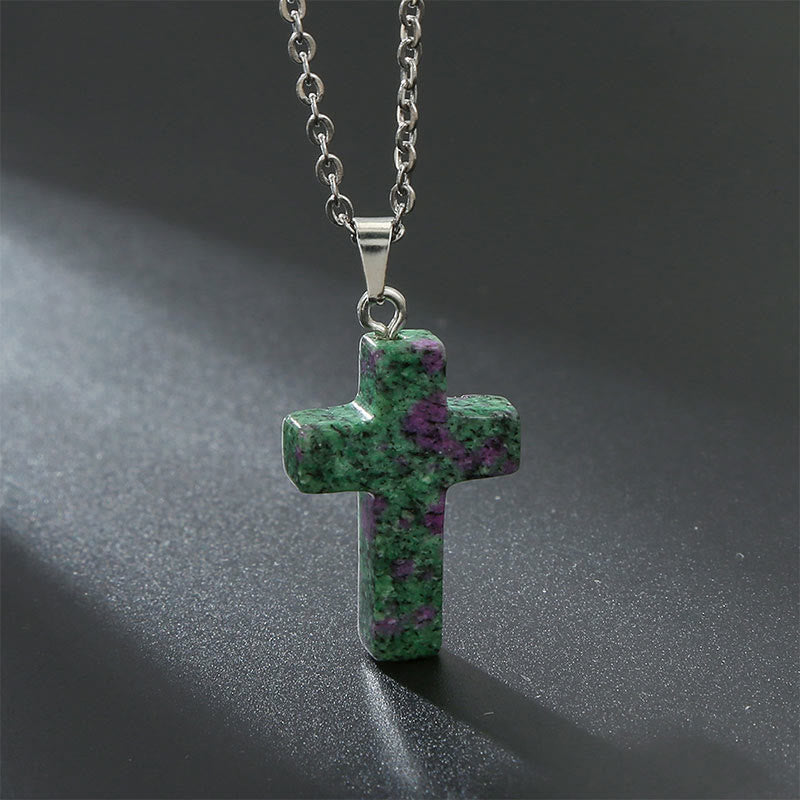 Seraphina Cross Necklace - Zoisite