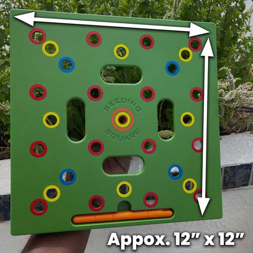 Garden Seed Spacing Template – Color-Coded, 30×30cm ABS & Planting Depth Guides