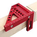 Aluminum Angle Ruler – 90° & 45° Measuring, Laser Scale & Pre-Drilled Holes