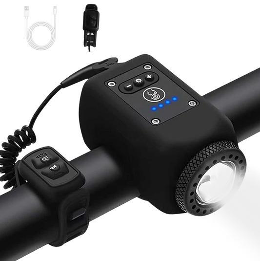 2-in-1 Bike Light & Horn – 12 COB LEDs, 110dB Horn & USB Rechargeable