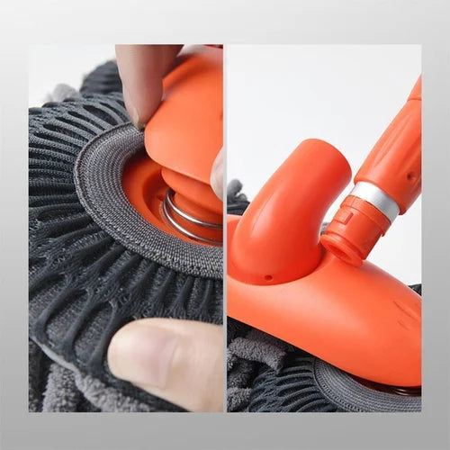 Telescopic Car Wash Mop – 80–135cm Reach, Double-Layer Microfiber Head & 360° Rotation