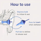 BowLift | Reusable Inflatable Earplugs | Noise Cancelling & Waterproof | Medical Silicone | 35dB