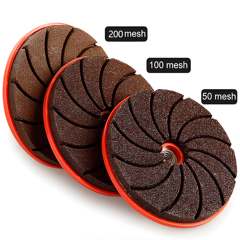 Angle Grinder Polishing Disc – Silicon Carbide, 6mm, Cooling Vents, 50 & 100 Grit