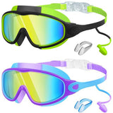 Kids Swimming Goggles – 2-Pack, Anti-Fog, UV Protection & Ear Plugs