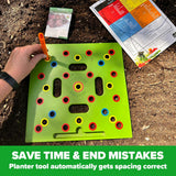 Garden Seed Spacing Template – Color-Coded, 30×30cm ABS & Planting Depth Guides
