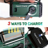 Solar Crank Emergency Radio – 10000mAh Power Bank, AM/FM/NOAA & Flashlight