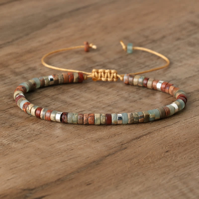 Seraphina – Braided Bracelet with 2.4mm Natural Stone Beads