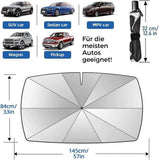 Foldable Car Windshield Sun Shade – 360° Handle, UV Protection, 55×31cm