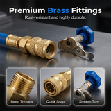 AC Charging Hose with Pressure Gauge – R134A/R12/R22, 0–350 psi, Quick-Connect