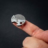 Mini Titanium Bottle Opener – Damascus Steel Blade, Keychain Size & 4.46cm Compact