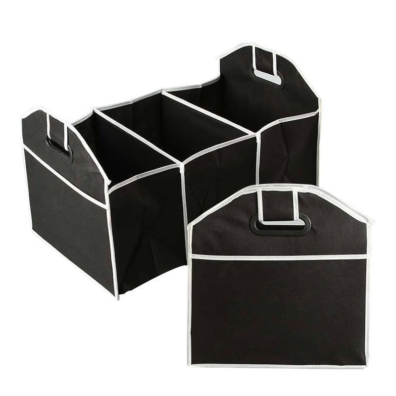 Foldable Car Trunk Organizer – Waterproof, 3 Compartments & Black Nonwoven