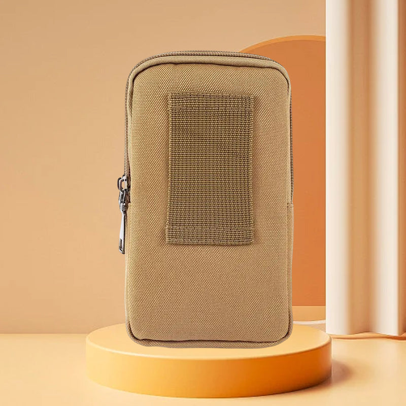 Men's Canvas Belt Bag – Water-Resistant, Phone Pocket & 18×10×5 cm