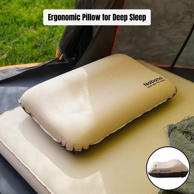Inflatable Travel Neck Pillow – 3D Ergonomic Support, Double Valve & Compact Foldable