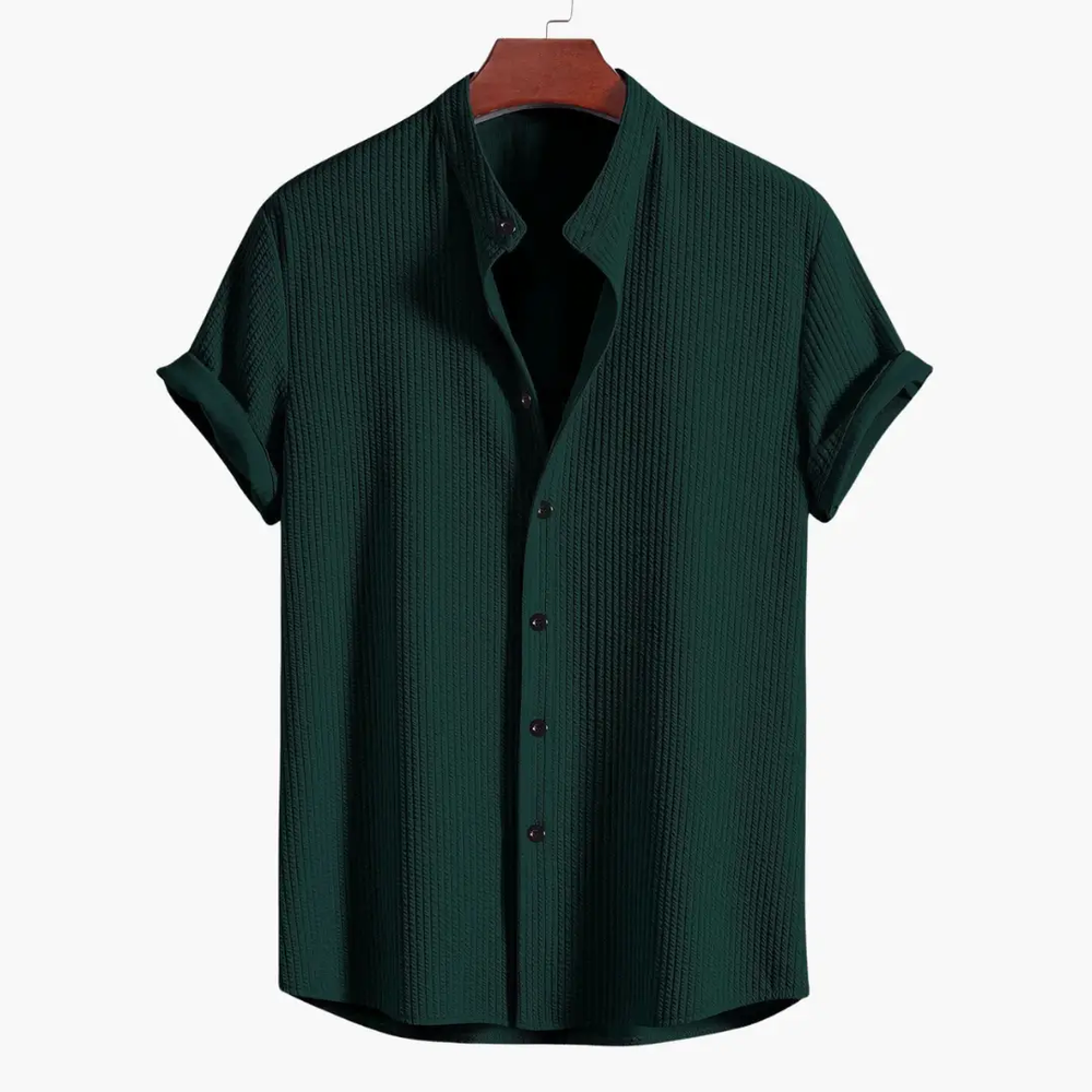 Men's Stand Collar Shirt – Slim Fit & Long Sleeve