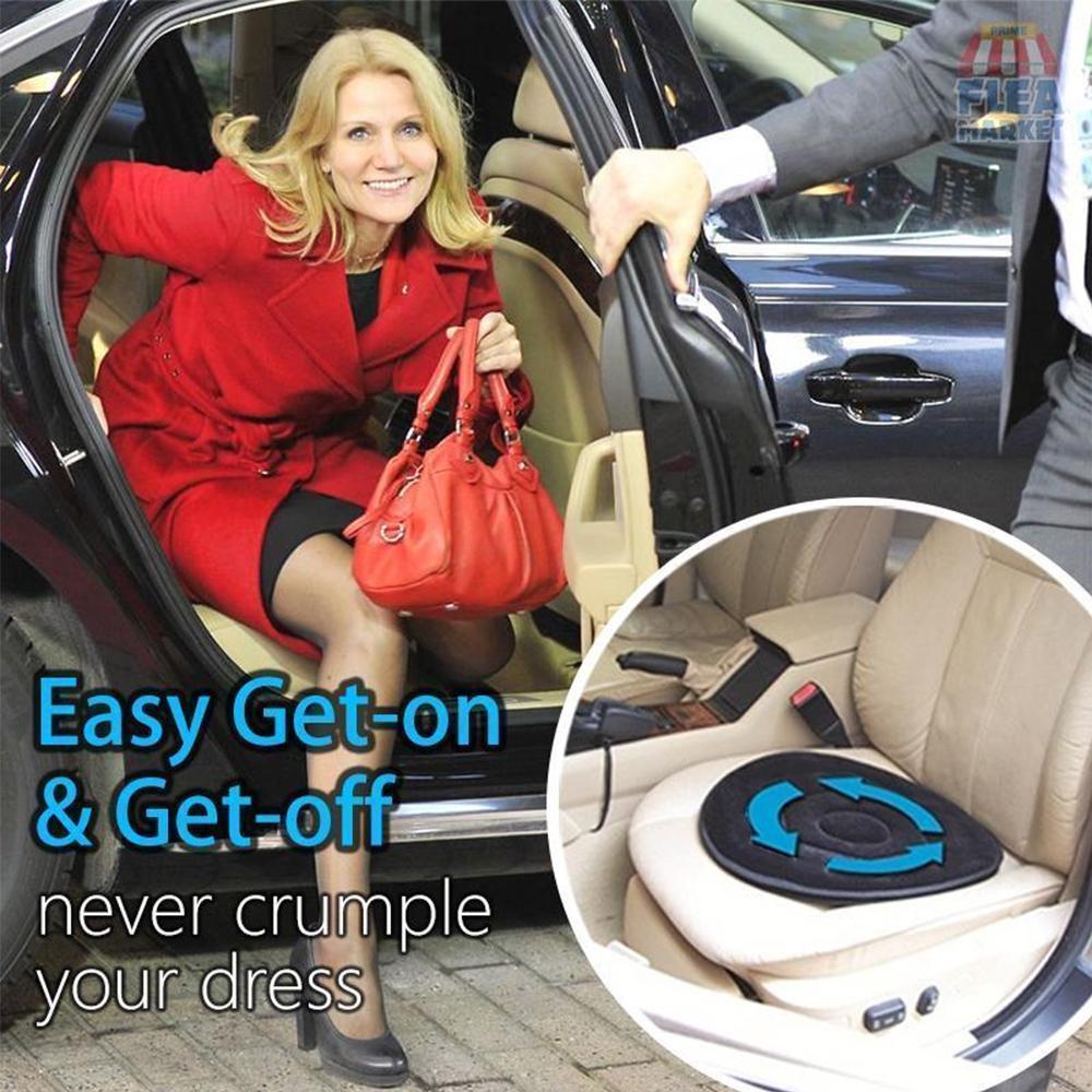 Rotating Memory Foam Seat Cushion with Anti-Slip Base – Movello