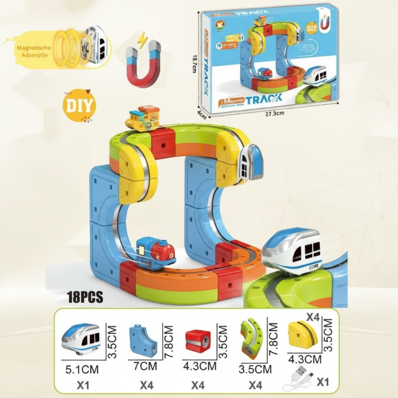 Magnetic Anti-Gravity Train Set – DIY Build, Electric Locomotive & 12-68 Piece Options