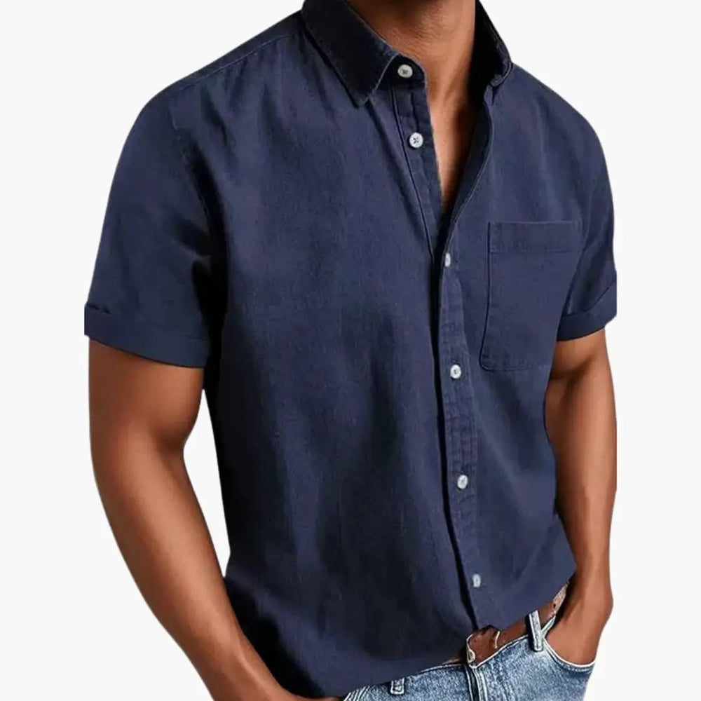 Men's Short-Sleeve Shirt – Chest Pocket, Lightweight & Breathable