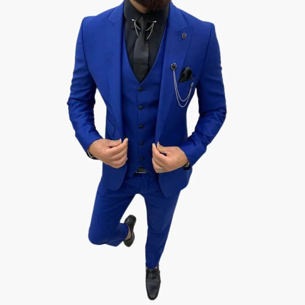 Men's Three-Piece Suit – Notch Lapel, Vest Included & Tailored Fit