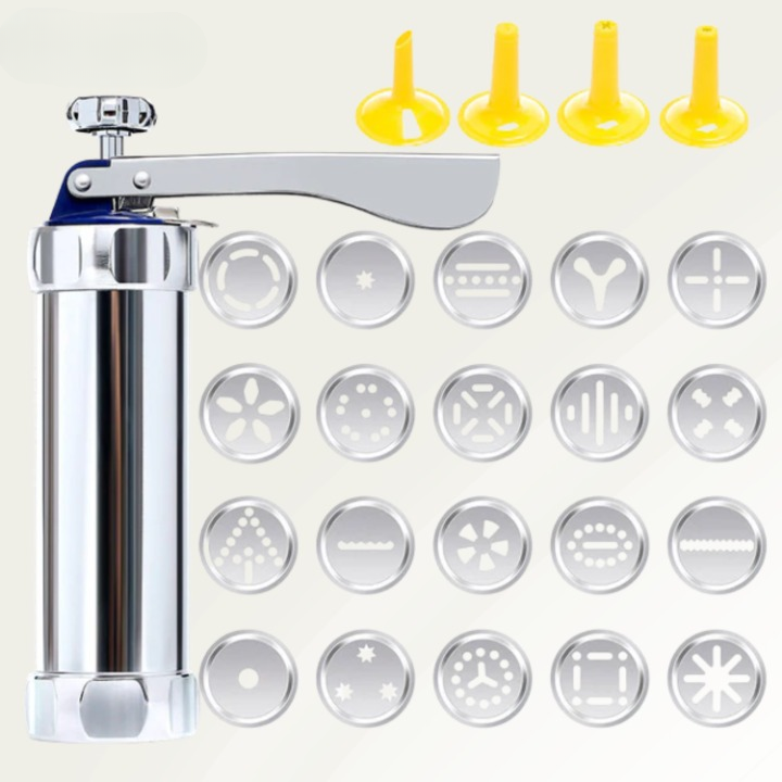Premium Gebäckpresse Set – Versatile Cookie Press with Multiple Nozzles for Perfectly Shaped Cookies and Pastries