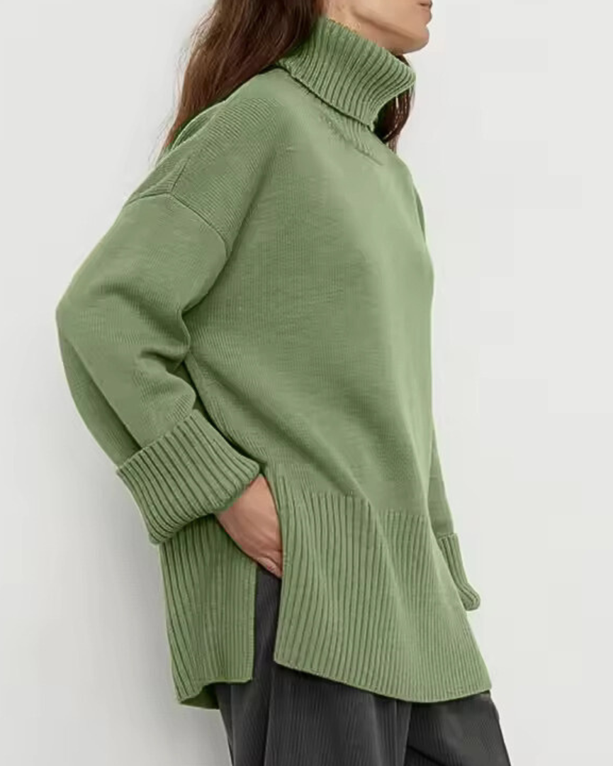 Enhanced Product Title: "Emma Women's Cozy Turtleneck Sweater - Stylish & Comfortable Roll Neck Pullover for Fall/Winter Fashion" 

This title includes relevant keywords and phrases that can help improve visibility and attract potential buyers on Google S