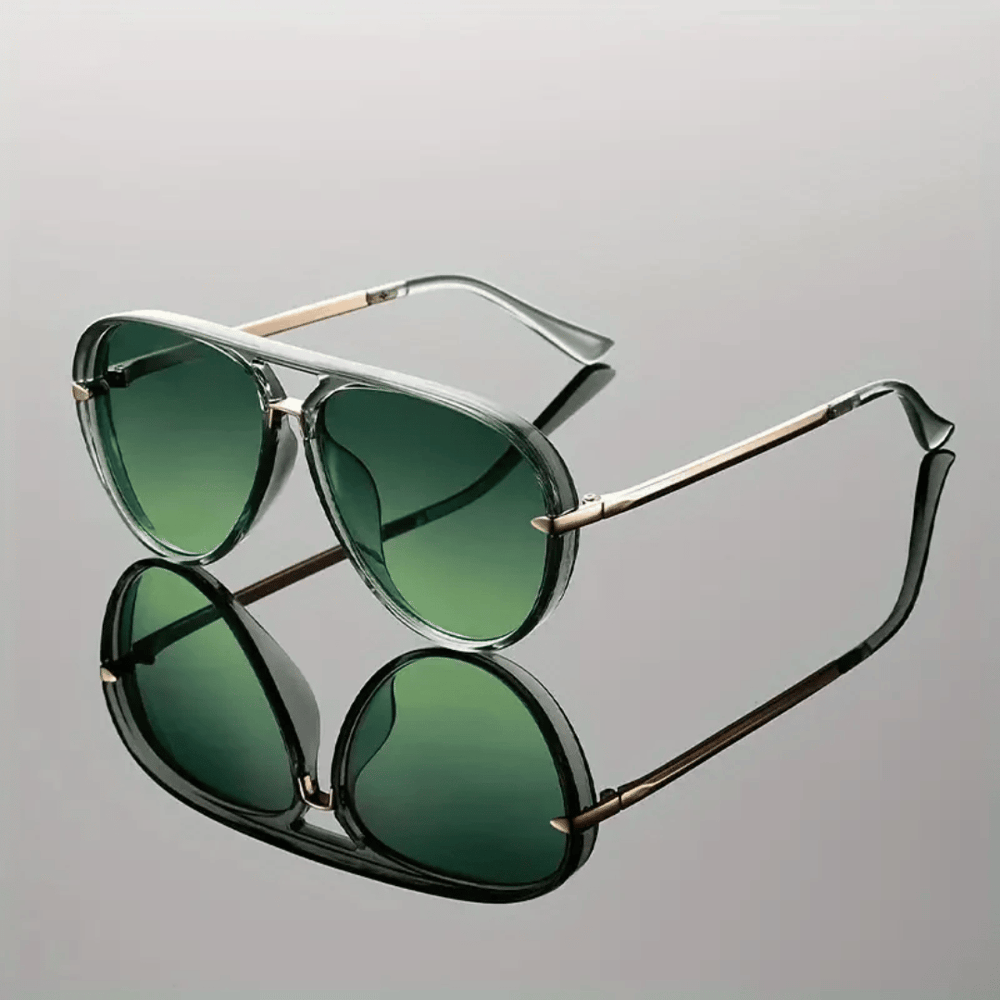 Double-Bridge Aviator Sunglasses – Lightweight Metal Frame, 4 Colors, Unisex