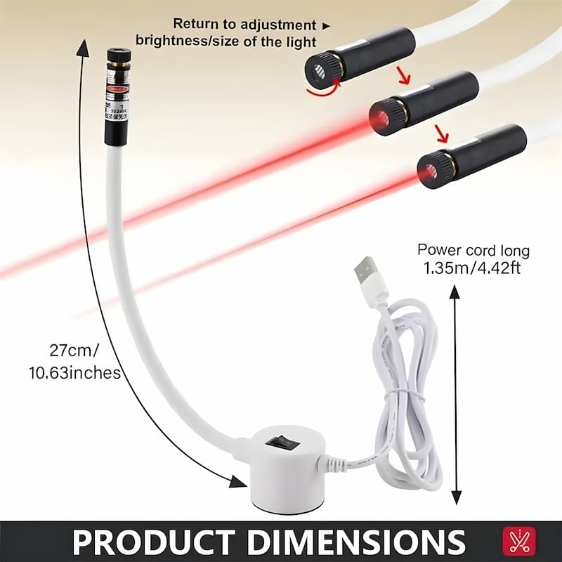 Magnetic Laser Sewing Guide – USB Powered, Flexible Silicone Arm & 3 Light Modes