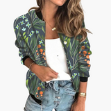 Bomber Jacket – Women's, Lightweight & Floral Pattern