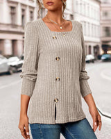 Knitted Ladies Top with Buttons – Mireille