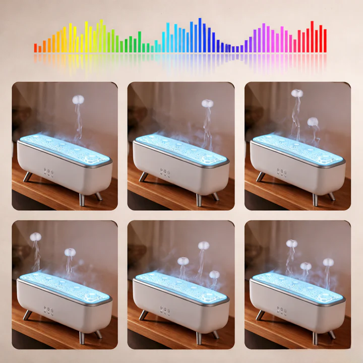 Enhanced Product Title: "Aroma Diffuser mit Quallen-Nebeleffekt & LED-Licht – Beruhigende Aromatherapie für Zuhause" 

This title includes relevant keywords while emphasizing the product's unique features and benefits, making it more appealing for Google