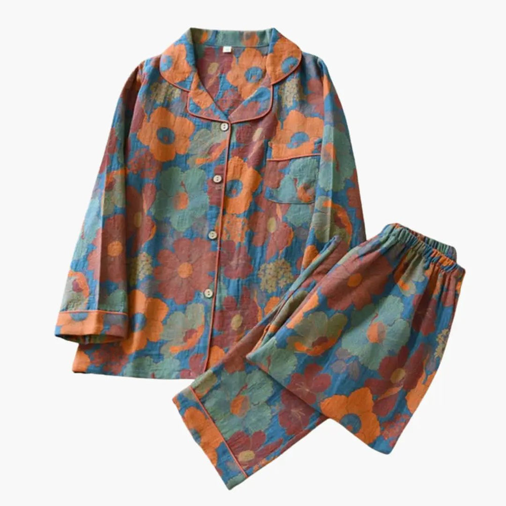 Women's Fleece Pajama Set – Bear Print, Elastic Waistband & Long Sleeve