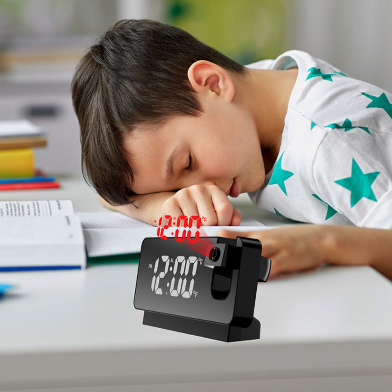 Digital Projection Alarm Clock – 180° Ceiling Projection, 7-Inch LED & Dual Alarm
